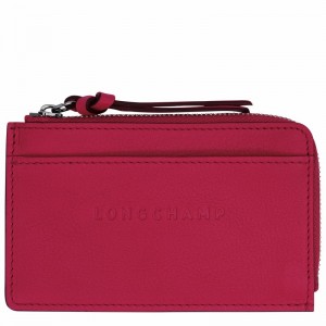 Longchamp 3D Card holder - Leather Fuchsia USA | 30034HCVJ13-