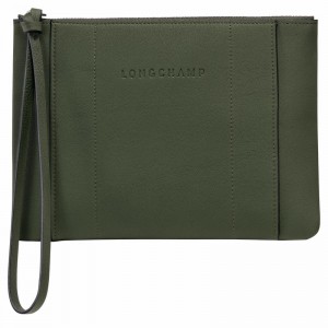 Longchamp 3D Pouch - Leather Khaki USA | 30032HCV292-