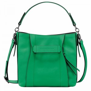 Longchamp 3D S Crossbody bag - Leather Green USA | 10215HCV129