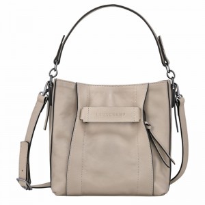 Longchamp 3D S Crossbody bag - Leather Grey USA | 10215HCV299