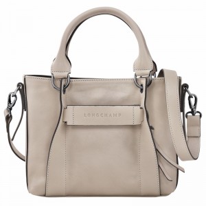 Longchamp 3D S Handbag - Leather Grey USA | 10197HCV299