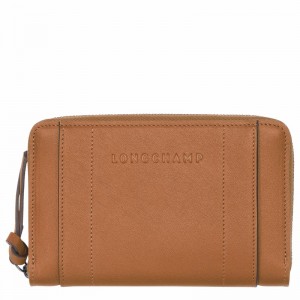 Longchamp 3D Wallet - Leather Beige USA | L3622HCV016