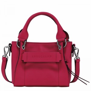 Longchamp 3D XS Handbag - Leather Fuchsia USA | 10254HCVJ13