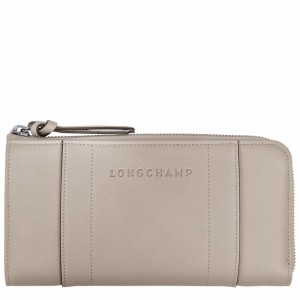 Longchamp 3D Zip around wallet - Leather Grey USA | L3418HCV299