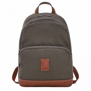 Longchamp Boxford Backpack - Recycled canvas Brown USA | L1475080042