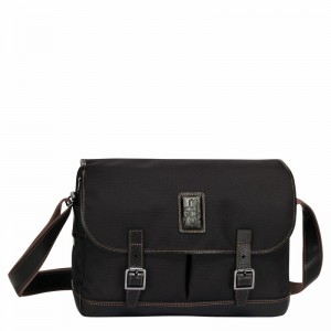 Longchamp Boxford L Crossbody bag - Recycled canvas Black USA | L2824080001