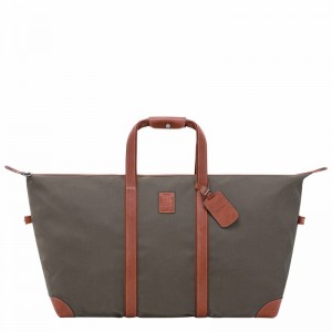 Longchamp Boxford L Travel bag - Recycled canvas Brown USA | L1223080042-