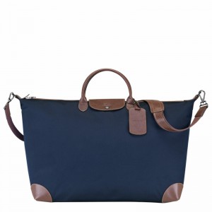 Longchamp Boxford M Travel bag - Recycled canvas Blue USA | L1625080127