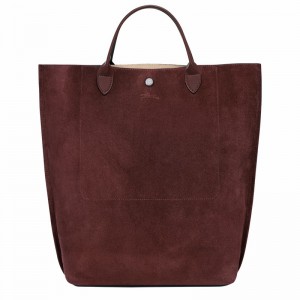 Longchamp Cabas M Tote bag - Leather Burgundy USA | 10277HFO009