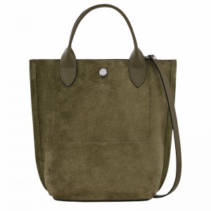 Longchamp Cabas XS Tote bag - Leather Khaki USA | 10276HFO292