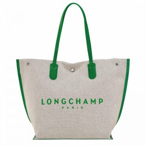 Longchamp Essential L Tote bag - Canvas Green USA | 10090HSG129