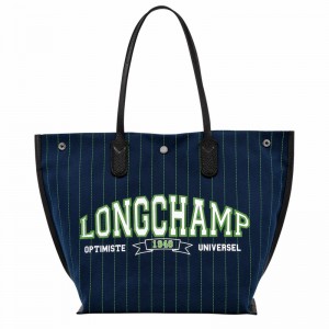 Longchamp Essential Tote bag - Canvas Navy USA | 10090HFD006