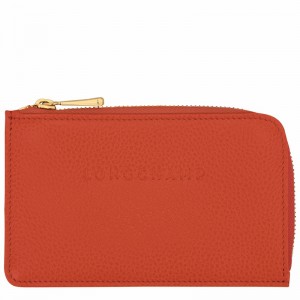 Longchamp Le FOULONNÉ Card holder - Leather Orange USA | 30036021685-