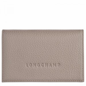 Longchamp Le FOULONNÉ Card holder - Leather Grey USA | L3243021P55-