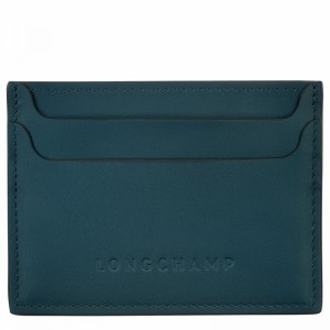 Longchamp Le FOULONNÉ Card holder - Leather Blue USA | L3218HFI806