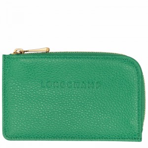 Longchamp Le FOULONNÉ Card holder - Leather Green USA | 30036021129