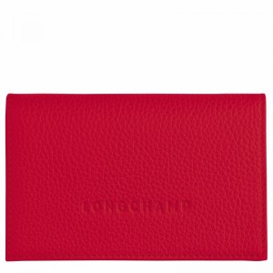 Longchamp Le FOULONNÉ Card holder - Leather Red USA | L3243021C39