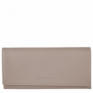 Longchamp Le FOULONNÉ Continental wallet - Leather Grey USA | L3044021P55