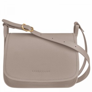 Longchamp Le FOULONNÉ M Crossbody bag - Leather Grey USA | 10135021P55