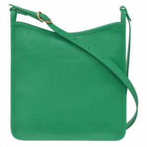 Longchamp Le FOULONNÉ M Crossbody bag - Leather Green USA | 10140021129