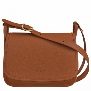 Longchamp Le FOULONNÉ M Crossbody bag - Leather Caramel USA | 10135021121