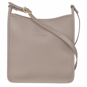 Longchamp Le FOULONNÉ M Crossbody bag - Leather Grey USA | 10140021P55