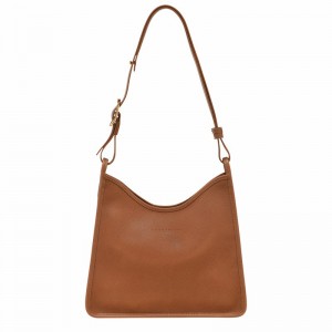 Longchamp Le FOULONNÉ M Hobo bag - Leather Caramel USA | 10155021121