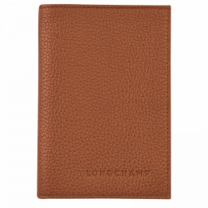 Longchamp Le FOULONNÉ Passport cover - Leather Caramel USA | L3416021121-