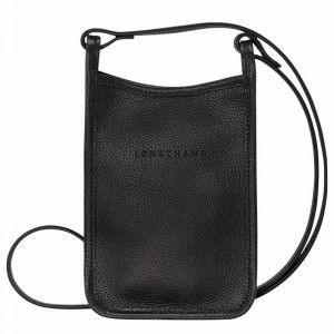 Longchamp Le FOULONNÉ Phone case - Leather Black USA | 34200021001-