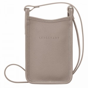 Longchamp Le FOULONNÉ Phone case - Leather Grey USA | 34200021P55-