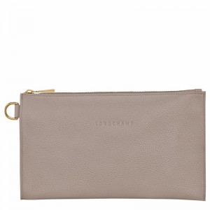 Longchamp Le FOULONNÉ Pouch - Leather Grey USA | L2541021P55-