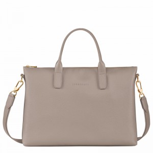 Longchamp Le FOULONNÉ S Briefcase - Leather Grey USA | 20032021P55