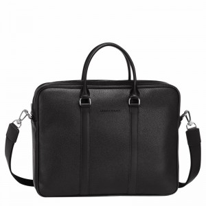 Longchamp Le FOULONNÉ S Briefcase - Leather Black USA | L2122021047