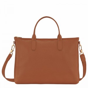 Longchamp Le FOULONNÉ S Briefcase - Leather Caramel USA | 20032021121