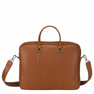 Longchamp Le FOULONNÉ S Briefcase - Leather Caramel USA | L2122021F72