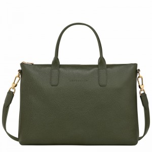 Longchamp Le FOULONNÉ S Briefcase - Leather Khaki USA | 20032021892-