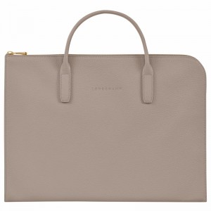 Longchamp Le FOULONNÉ S Briefcase - Leather Grey USA | L2115021P55-