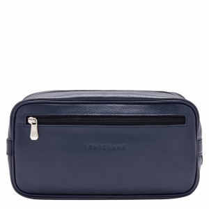 Longchamp Le FOULONNÉ Toiletry case - Leather Navy USA | L1034021556