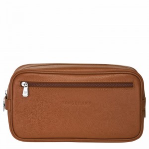 Longchamp Le FOULONNÉ Toiletry case - Leather Caramel USA | L1034021F72