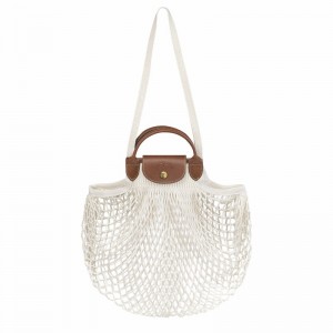 Longchamp Le Pliage Filet L Mesh bag - Canvas White USA | 10121HVH037