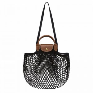 Longchamp Le Pliage Filet L Mesh bag - Canvas Black USA | 10121HVH001