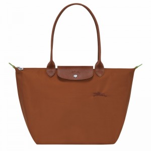 Longchamp Le Pliage Green L Tote bag - Recycled canvas Brown USA | L1899919504