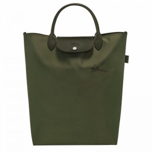 Longchamp Le Pliage Green M Tote bag - Canvas Green USA | 10168919479