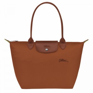 Longchamp Le Pliage Green M Tote bag - Recycled canvas Brown USA | L2605919504