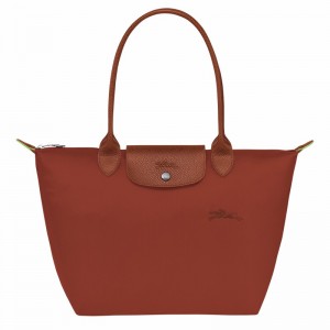 Longchamp Le Pliage Green M Tote bag - Recycled canvas Brown USA | L2605919404