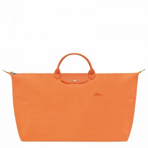 Longchamp Le Pliage Green M Travel bag - Recycled canvas Orange USA | L1625919P54-