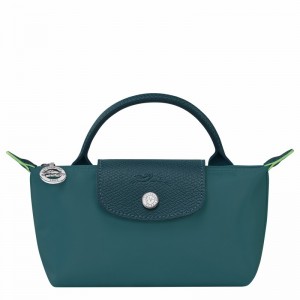 Longchamp Le Pliage Green Pouch with handle - Recycled canvas Peacock USA | 34175919P89