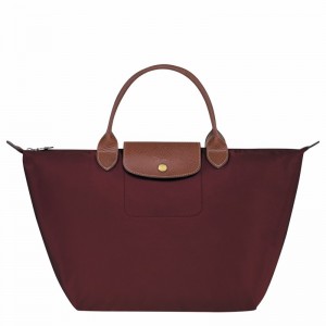 Longchamp Le Pliage Original M Handbag - Recycled canvas Burgundy USA | L1623089P87