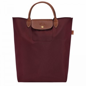 Longchamp Le Pliage Original M Tote bag - Canvas Burgundy USA | 10168089P87-