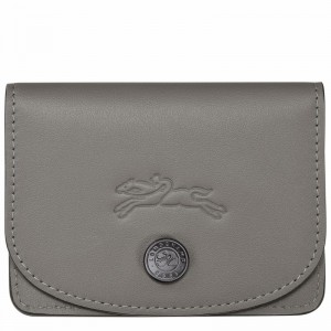 Longchamp Le Pliage Xtra Card holder - Leather Grey USA | 30039987P55